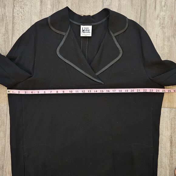 Angelo Tarlazzi Paris Dress Size 10 Collared 3/4 Pleated Sleeves Pockets Shift - Picture 2 of 13